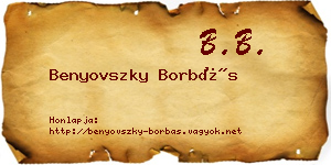 Benyovszky Borbás névjegykártya
